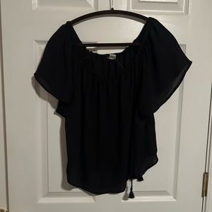 J. Crew Black Off the Shoulder Top